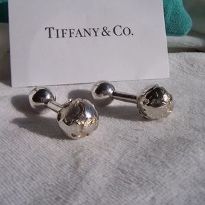 Tiffany Sterling Silver Globe Cuff Links